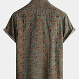 Velira short Vyrų vintage 70-ųjų retro trumpas rankovės marškiniai