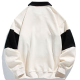 Velira Sweatshirts Atsipalaidavęs Fit Spalvų Blokų Pataisytas Polo Švarkas