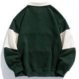 Velira Sweatshirts Atsipalaidavęs Fit Spalvų Blokų Pataisytas Polo Švarkas