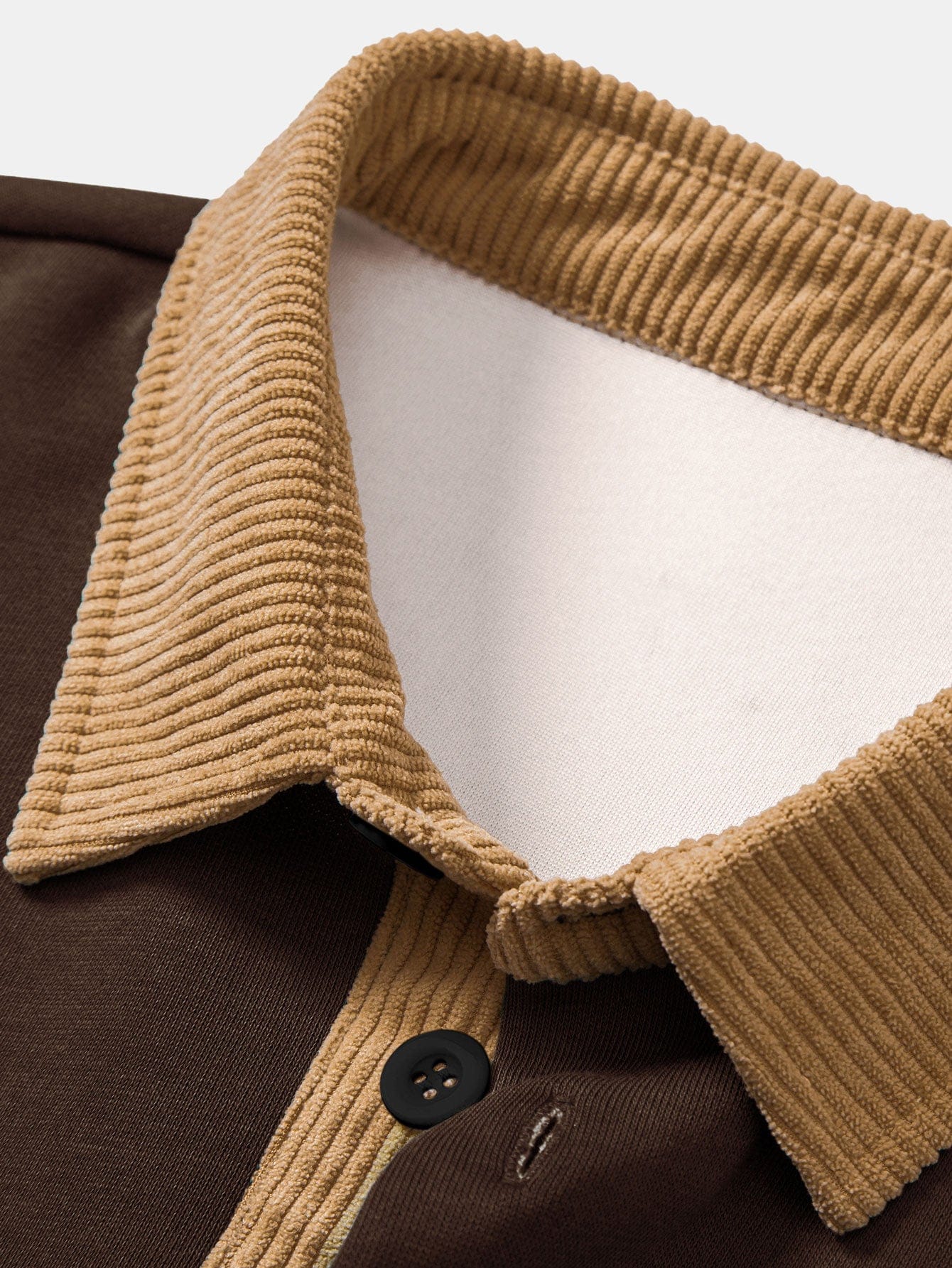 Velira Sweatshirts Atsipalaidavęs Fit Vyrų Spauda Kontrastinė Švelni Polo Apykaklės Megztinis