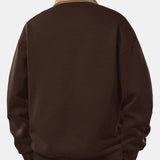 Velira Sweatshirts Atsipalaidavęs Fit Vyrų Spauda Kontrastinė Švelni Polo Apykaklės Megztinis