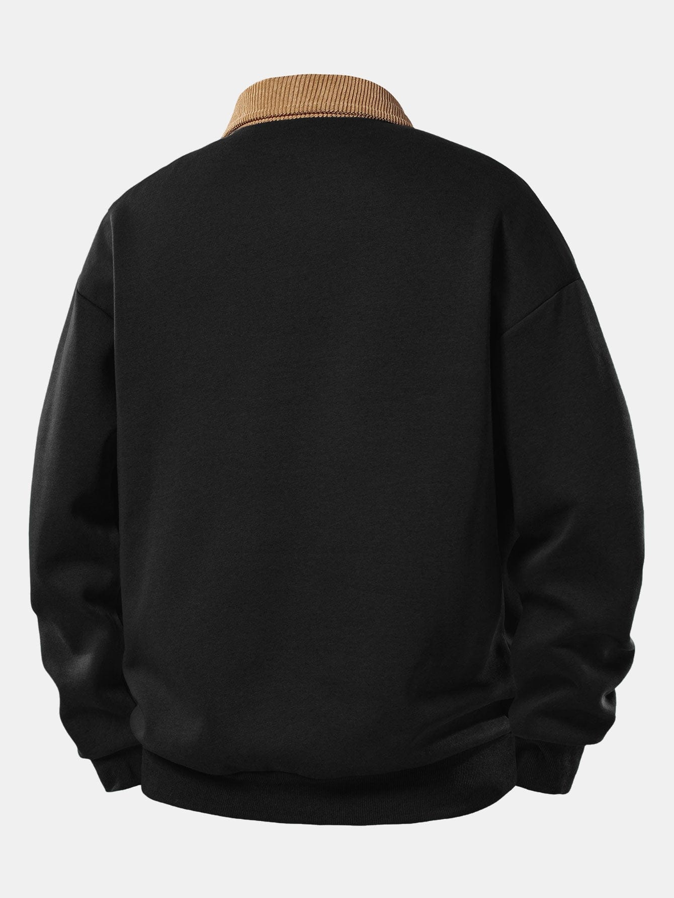 Velira Sweatshirts Atsipalaidavęs Fit Vyrų Spauda Kontrastinė Švelni Polo Apykaklės Megztinis