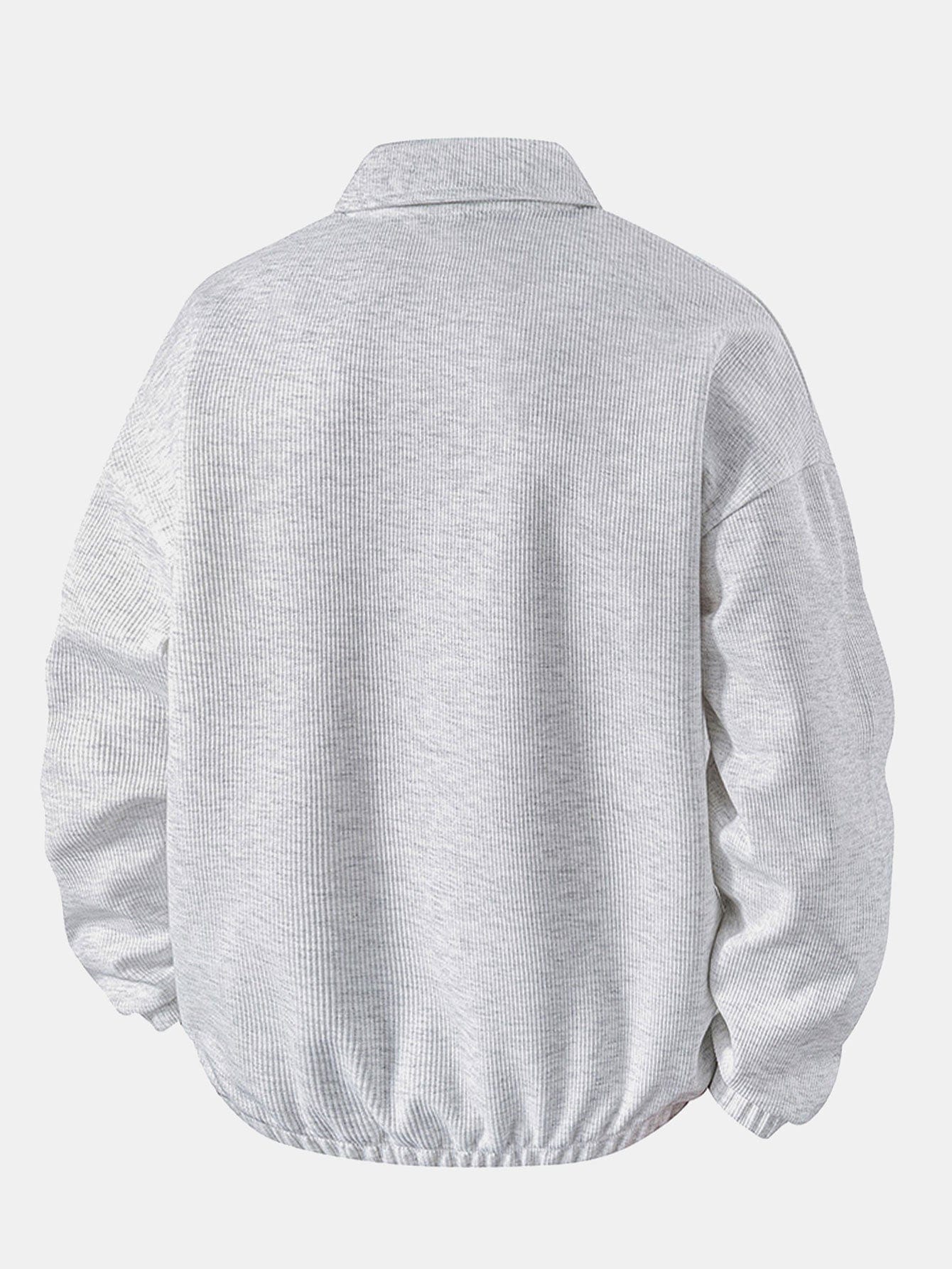 Velira Sweatshirts Atsipalaidavęs Fit Wffle V formos Polo Megztinis