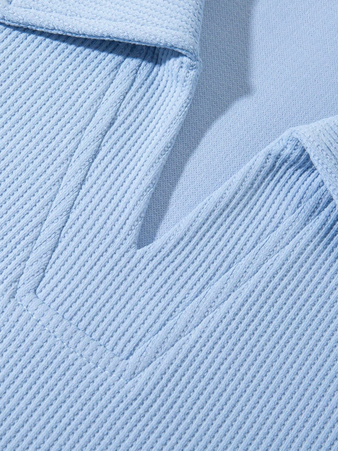 Velira Sweatshirts Atsipalaidavęs Fit Wffle V formos Polo Megztinis