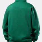 Velira Sweatshirts Atsipalaidavęs Juodas Katės Spaudos Ketvirčio Užtrauktukas Megztinis