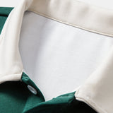 Velira Sweatshirts Atsipalaidavęs Los Andželo spaudos spalvų blokas polo apykaklės džemperis