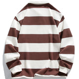 Velira Sweatshirts Atsipalaidavęs Waffle Platus Dryžuotas Polo Megztinis