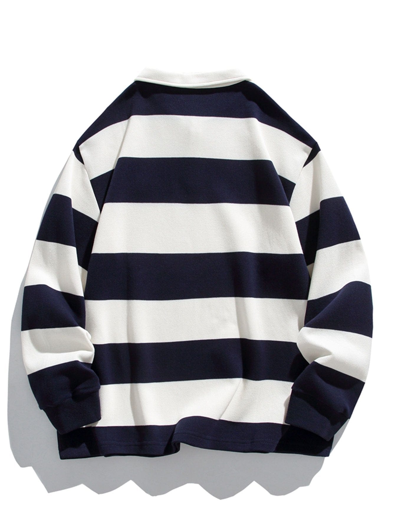 Velira Sweatshirts Atsipalaidavęs Waffle Platus Dryžuotas Polo Megztinis
