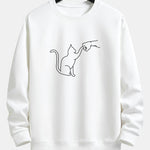 Velira Sweatshirts balta / S Katės Fist Bump Spaudimo Relax Fit Palaidinukė
