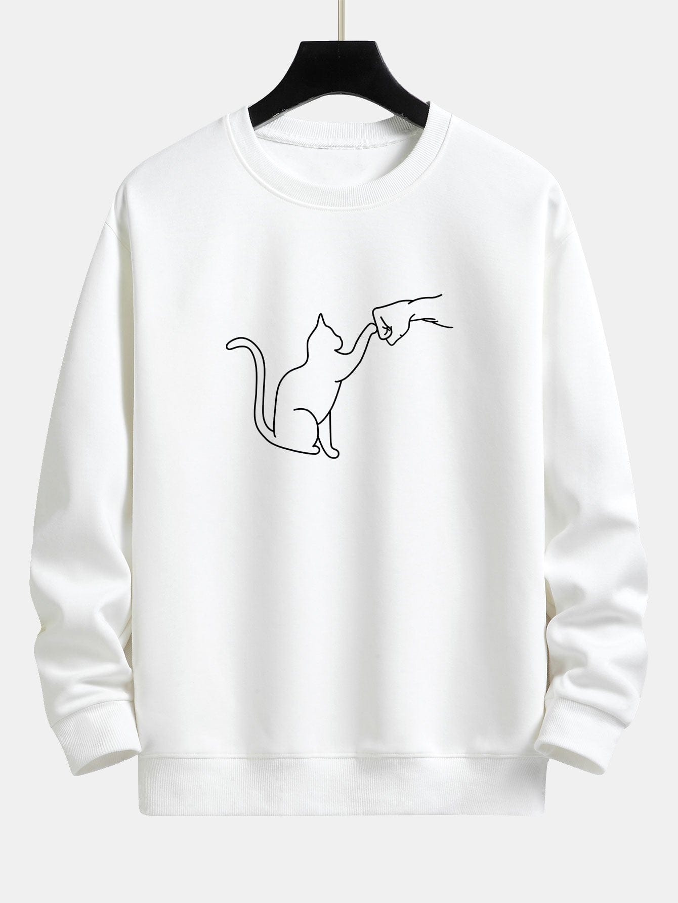 Velira Sweatshirts balta / S Katės Fist Bump Spaudimo Relax Fit Palaidinukė