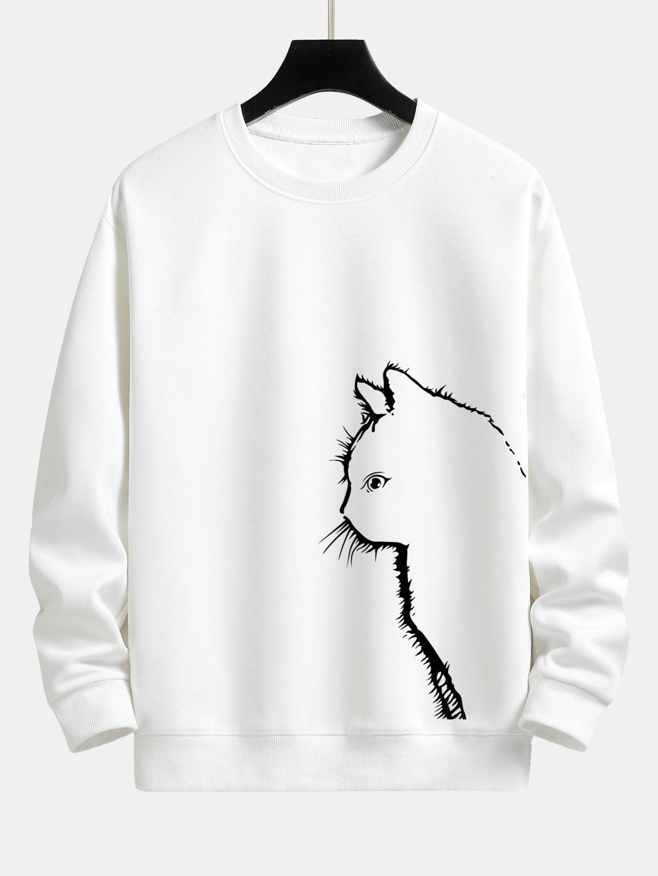Velira Sweatshirts balta / S Katės Siluetas Spausdinimas Laisvas Fit Palaidinukė