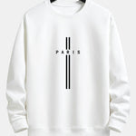 Velira Sweatshirts balta / S Paryžiaus Dryžuotas Laisvas Pritaikymas Sportinis Megztinis