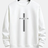 Velira Sweatshirts balta / S Paryžiaus Dryžuotas Laisvas Pritaikymas Sportinis Megztinis