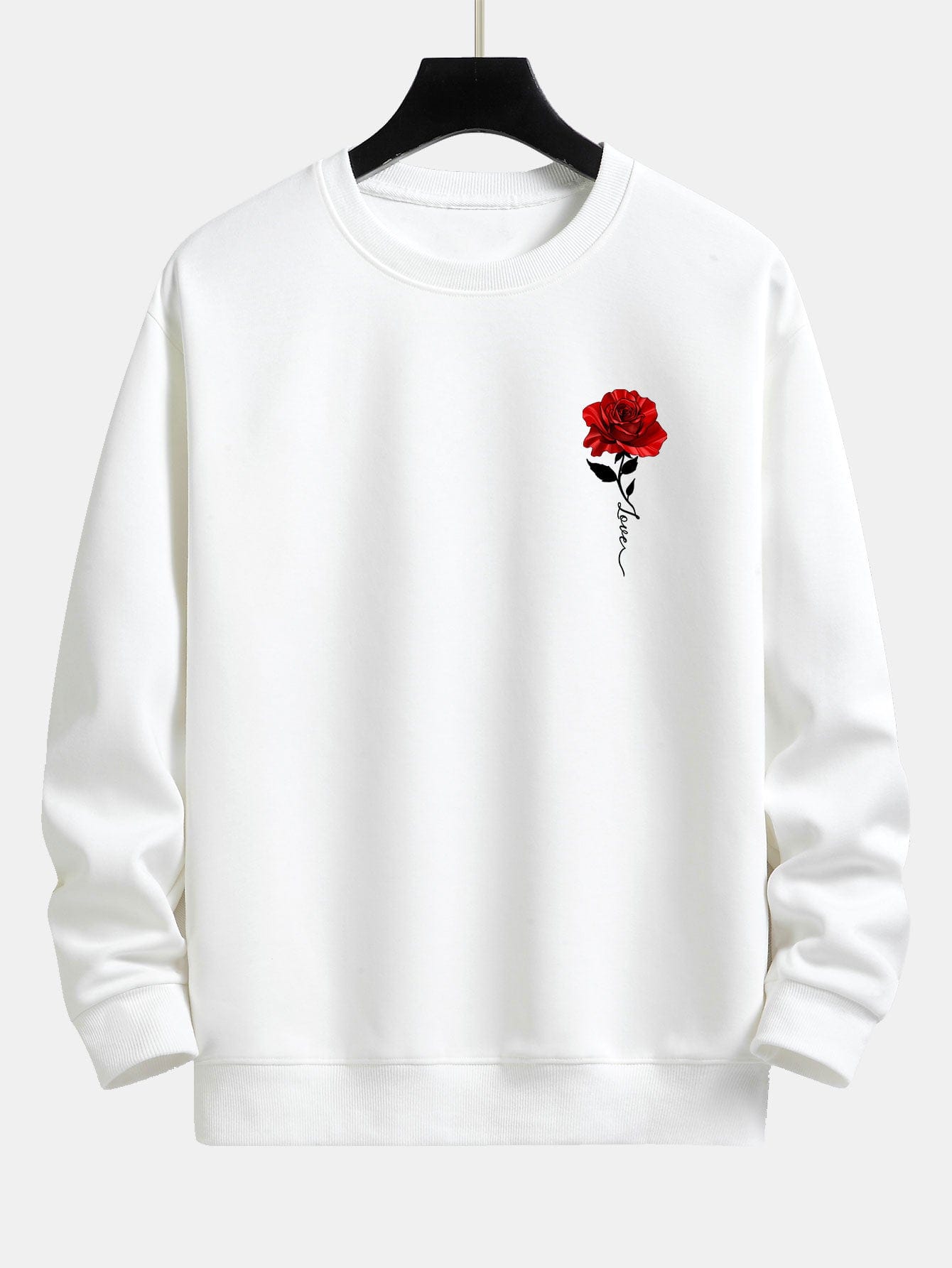 Velira Sweatshirts balta / S Rožių Rašto Laisvas Fit Megztinis