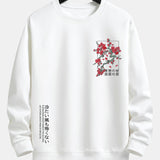 Velira Sweatshirts balta / S Sakuro žiedų šūkio spauda laisvo kirpimo džemperis