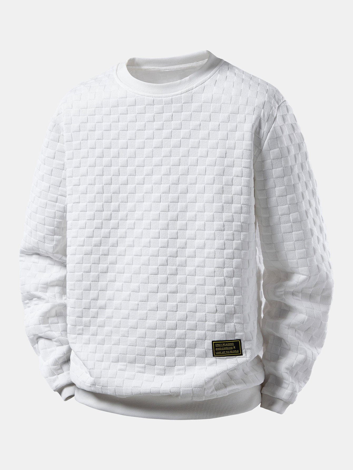 Velira Sweatshirts Balta / S Šaškinis Jacquard Palaidinukas