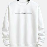 Velira Sweatshirts balta / S Sloganas Spausdinti Laisvas Fit Megztinis