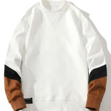 Velira Sweatshirts balta / S Spalvų blokas Crewneck megztinis
