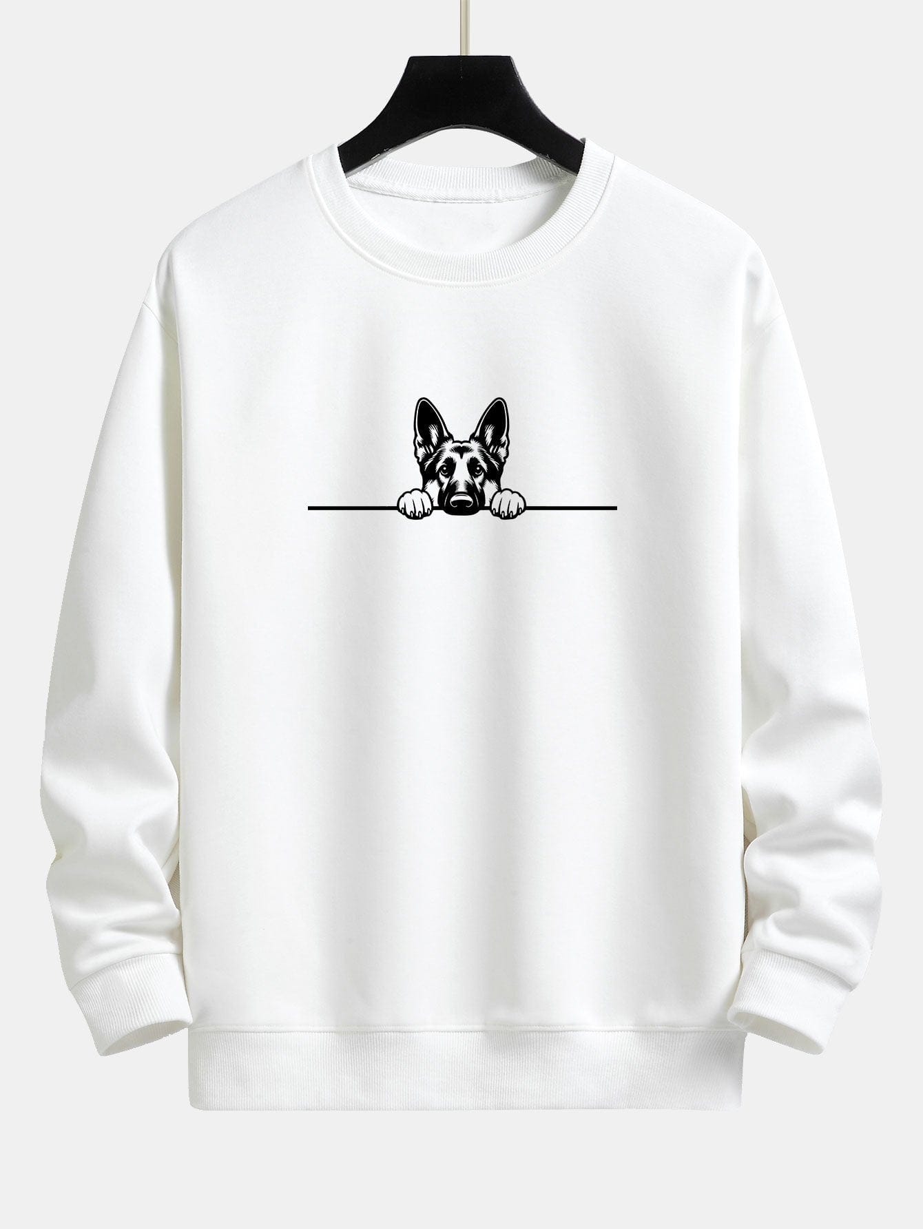 Velira Sweatshirts balta / S Žiūrintis Vokiečių Aviganis Spauda Laisvas Pritaikymas Palaidinė
