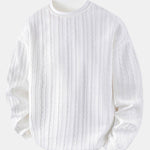 Velira Sweatshirts balta / XS Atsipalaidavęs Fit Twist Žakardo Palaidinė su Apvalia Kaklo Linija