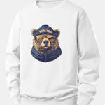 Velira Sweatshirts Balta / XS Čikagos Akiniai nuo saulės Lokio Spauda Laisvas Fit Megztinis