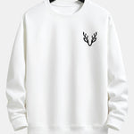Velira Sweatshirts Balta / XS Elnių Galvos Spauda Laisvalaikio Puloveris