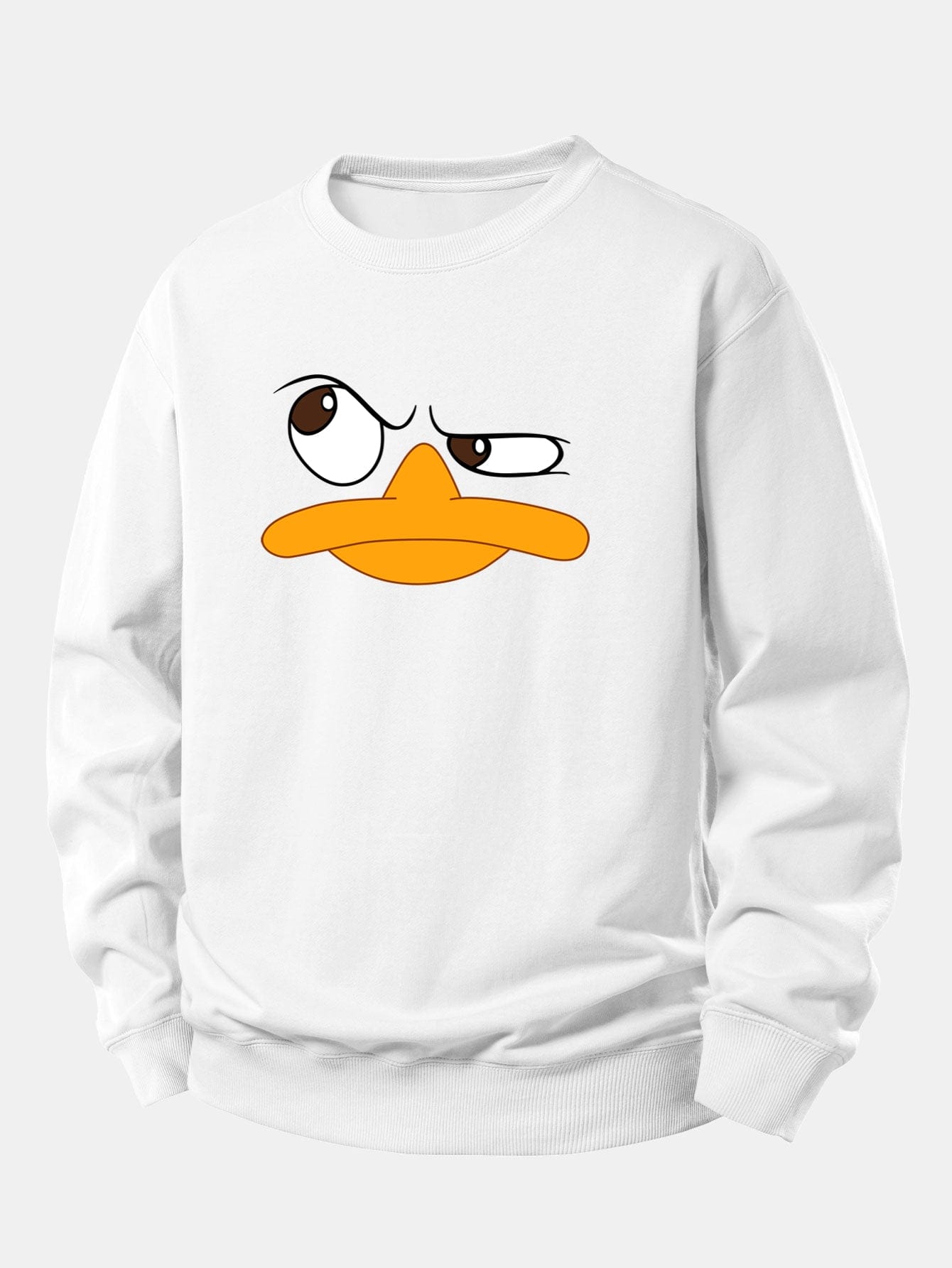 Velira Sweatshirts Balta / XS Emotikonų antis spauda laisvo kirpimo džemperis