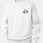 Velira Sweatshirts Balta / XS Fitneso Kiškio Spaudas Laisvas Pjūvis Sportinis Megztinis
