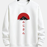 Velira Sweatshirts balta / XS Fuji kalno spauda laisvo kirpimo džemperis