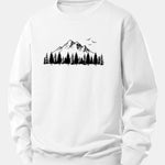 Velira Sweatshirts Balta / XS Kalnų gamtos spauda laisvo kirpimo džemperis