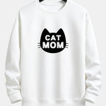 Velira Sweatshirts balta / XS Katės Mamos Spauda Laisvas Fit Palaidinukė