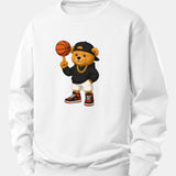 Velira Sweatshirts Balta / XS Krepšinio Meškos Spauda Laisvalaikio Palaidinė
