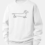 Velira Sweatshirts Balta / XS Linijos taksų spaudas laisvas džemperis