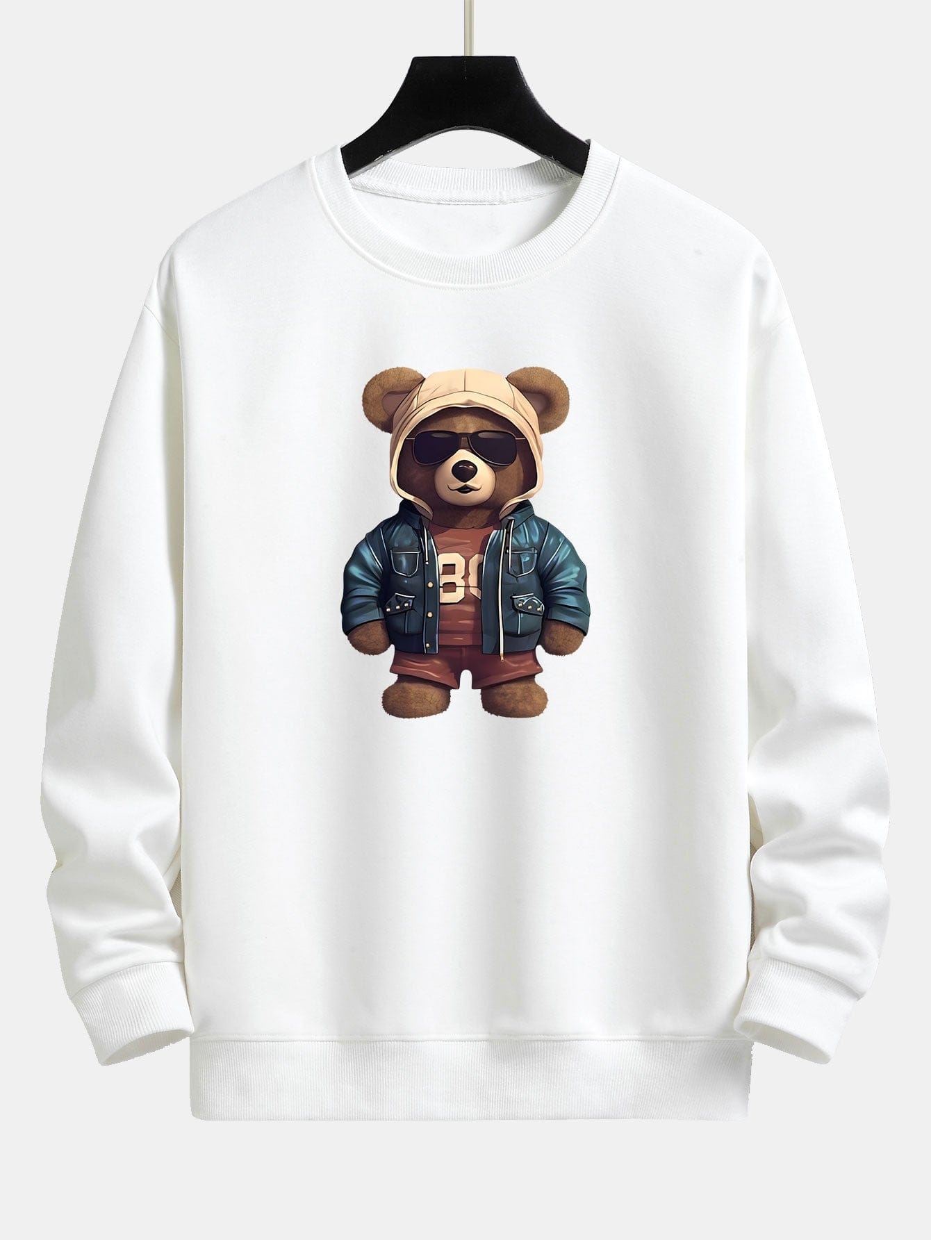 Velira Sweatshirts balta / XS Lokys Odinėje Striukėje Spauda Laisvas Švarkas