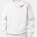Velira Sweatshirts Balta / XS Meilės Spauda Laisvo Kirpimo Moteriškas Megztinis
