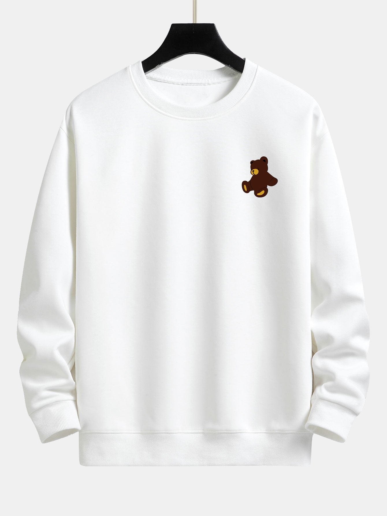 Velira Sweatshirts balta / XS Meškiuko Spaudas Atsipalaidavęs Džemperis