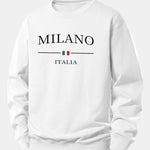 Velira Sweatshirts Balta / XS Milano Spaudos Laisvas Fit Mikina