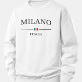 Velira Sweatshirts Balta / XS Milano Spaudos Laisvas Fit Mikina