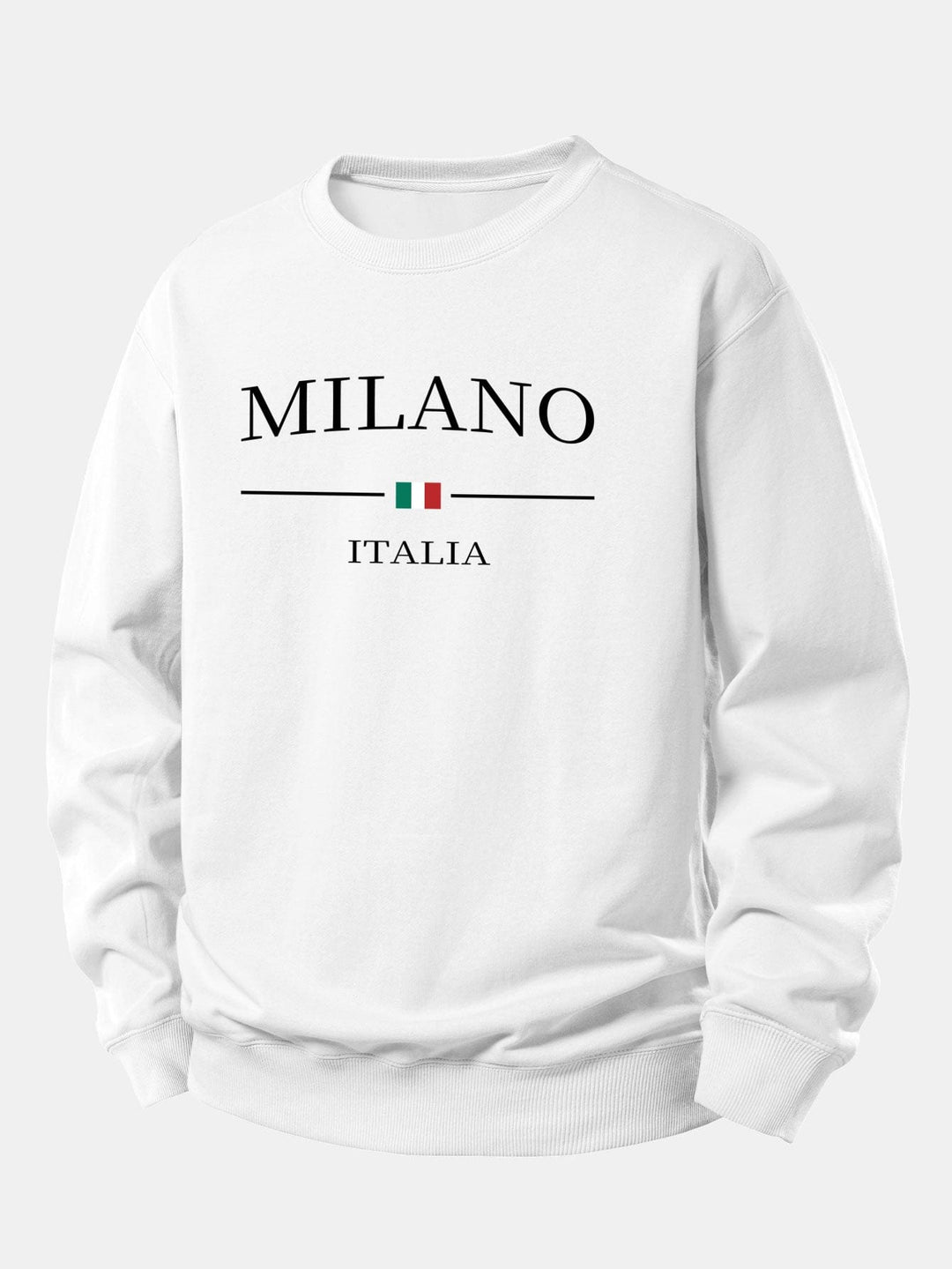 Velira Sweatshirts Balta / XS Milano Spaudos Laisvas Fit Mikina