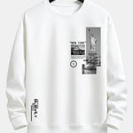 Velira Sweatshirts balta / XS Niujorko architektūros atspaudas laisvo kirpimo džemperis