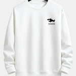 Velira Sweatshirts Balta / XS Šalikas su ryklių spauda, laisvas kirpimas