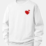 Velira Sweatshirts Balta / XS Širdies dėlionės spaudinys laisvo kirpimo džemperis