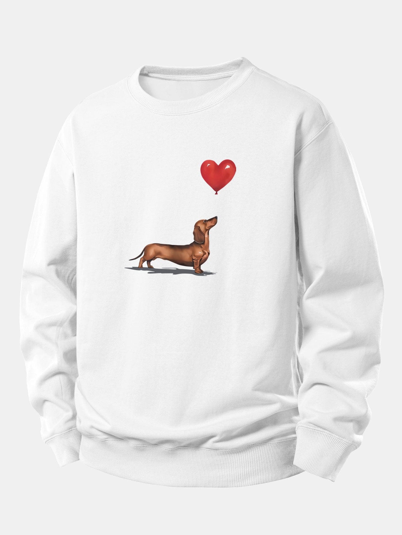 Velira Sweatshirts Balta / XS Širdies formos balionas šunų veislės printas laisvo kirpimo džemperis