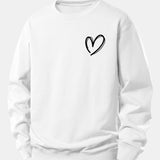 Velira Sweatshirts Balta / XS Širdies Raštas Laisvo Pjūvio Megztinis