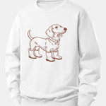 Velira Sweatshirts Balta / XS Šuo Batai Spaudiniu Laisvalaikio Fit Palaidinukė