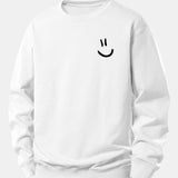 Velira Sweatshirts Balta / XS Šypsenėlės Spausdinimo Atsipalaidavęs Fit Megztinis