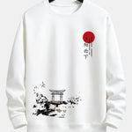 Velira Sweatshirts balta / XS Tapyba su saulėlydžiu ant audinio, laisvo kirpimo džemperis