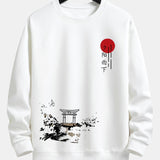 Velira Sweatshirts balta / XS Tapyba su saulėlydžiu ant audinio, laisvo kirpimo džemperis
