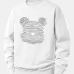 Velira Sweatshirts Balta / XS Taškuotas meškiukas spauda laisvas megztinis
