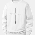 Velira Sweatshirts Balta / XS Tikėjimo spauda laisvo kirpimo džemperis